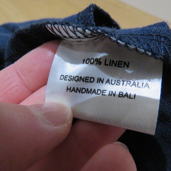 POSSE 100% Linen Phoenix Playsuit Romper in Navy Blue Minimalist - Size M/L - Picture 15 of 16